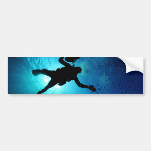 Diver underwater bumper sticker