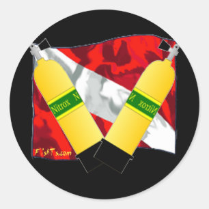 Divers Den-Flags Classic Round Sticker