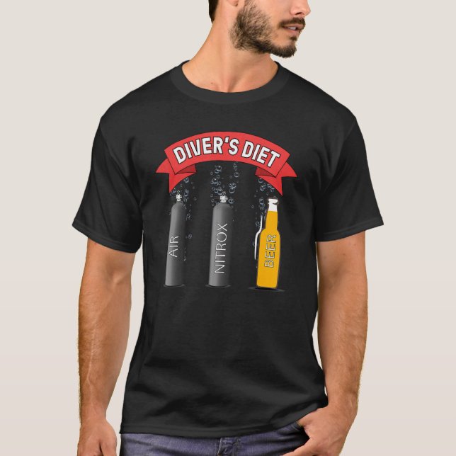 Diver's Diet  Air Nitrox Beer  Diving Diet Air Nit T-Shirt (Front)