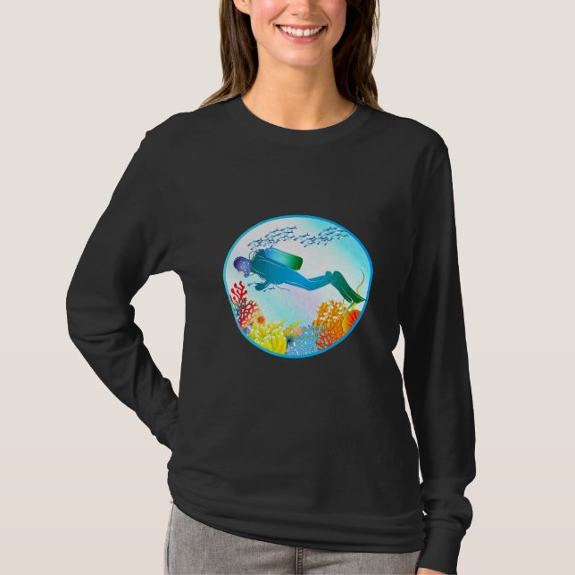 Divers Magical Colourful Underwater World T-Shirt (Front)