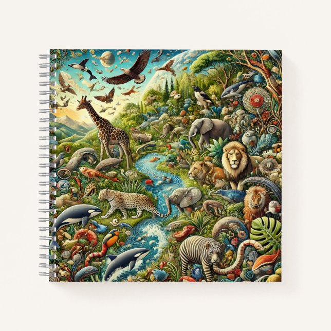 Diverse Animals & Lush Ecosystem Design Notebook (Front)