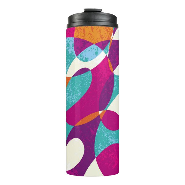 Diverse colours, vintage pattern collection. thermal tumbler (Front)
