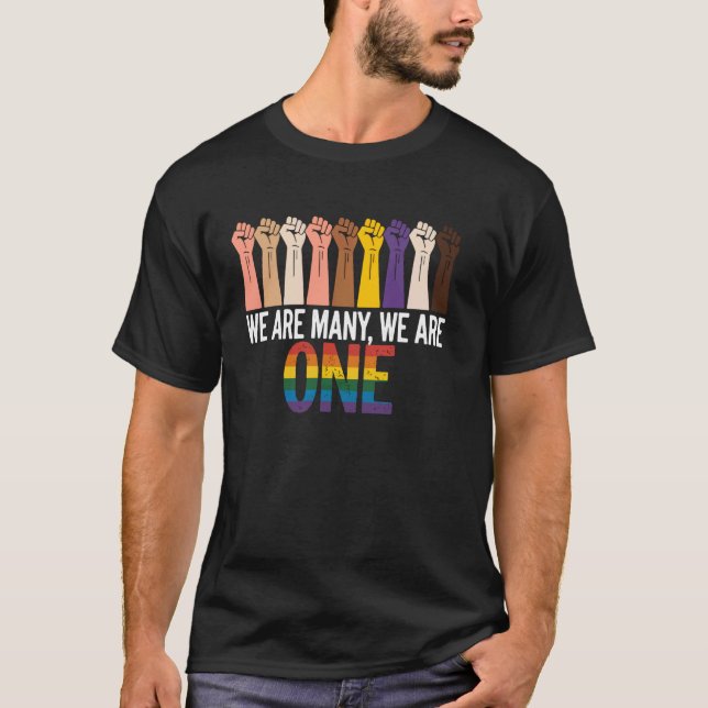 Diverse Fists Featuring Unity Message T-Shirt (Front)