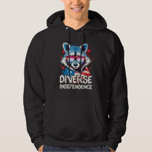 Diverse Independence Raccoon Bigender Sunglasses Hoodie