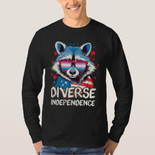 Diverse Independence Raccoon Bigender Sunglasses T-Shirt