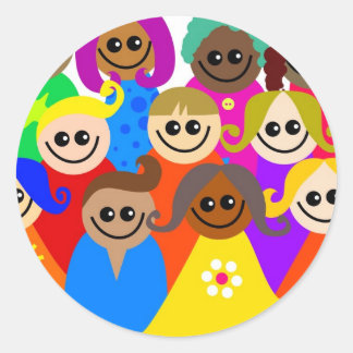 Diverse Kids Classic Round Sticker
