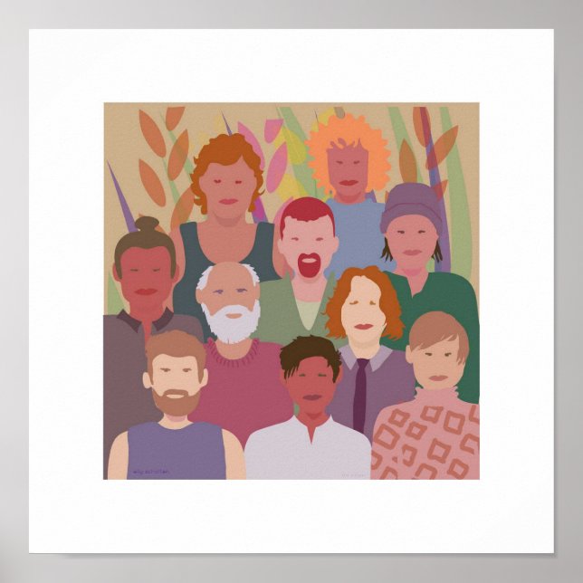 diverse men square poster (Front)