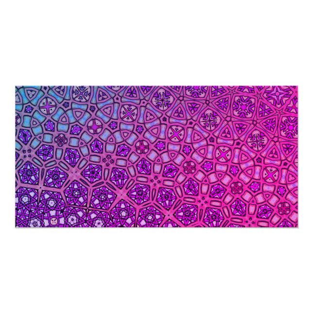 Diverse Shapes in Motion Purple Poster (Front)