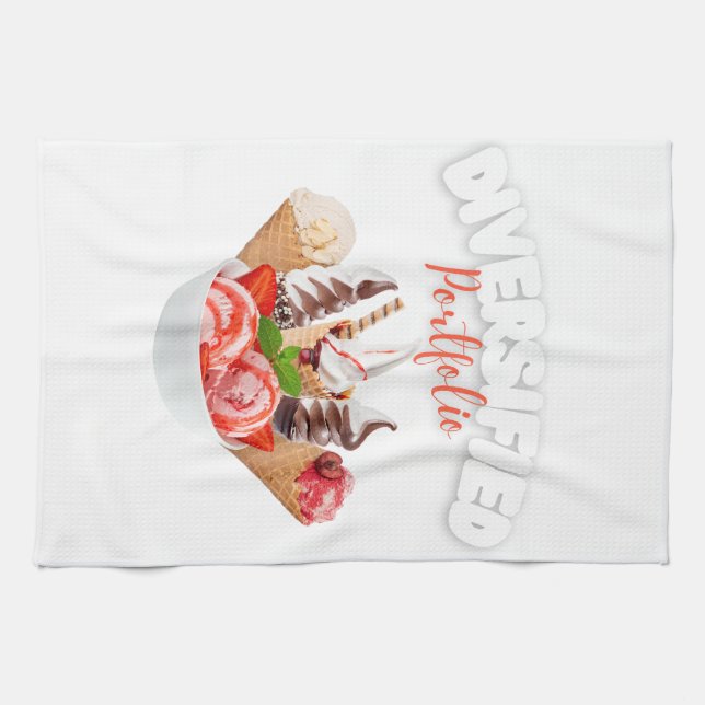 Diversified Portfolio Ice Cream Illustration | Fun Tea Towel (Horizontal)