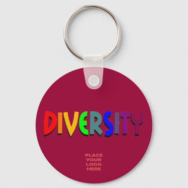 Diversity Custom Burgandy Keychain (Front)
