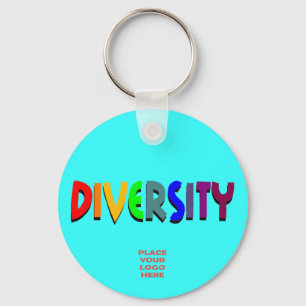 Diversity Custom Cyan Keychain