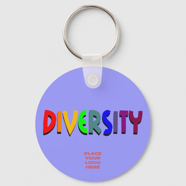 Diversity Custom Darker Periwinkle Keychain (Front)