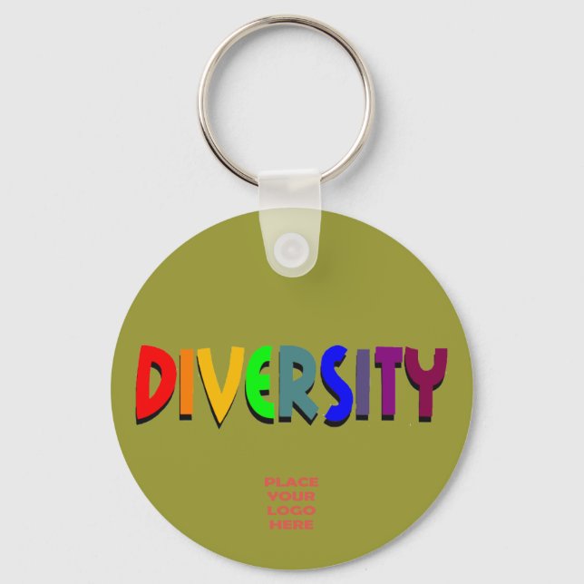 Diversity Custom Military Green Keychain (Front)