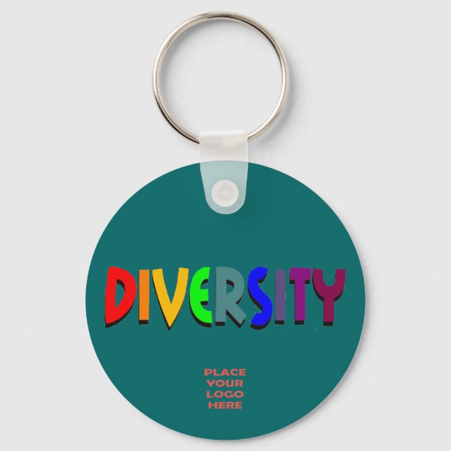 Diversity Custom Teal Keychain (Front)