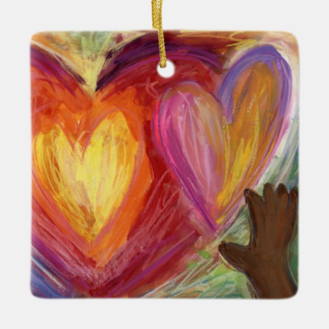 Diversity DEI Hearts Holiday Gift Ornaments (Front)
