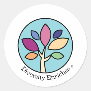 Diversity Enriches Round Sticker