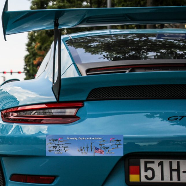 diversity, equity and inclusion gun bumper sticker (Creator Uploaded)