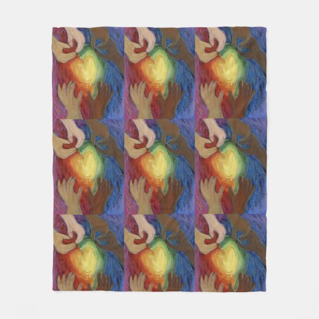 Diversity, Equity, Inclusion Fleece Throw Blanket (Front)