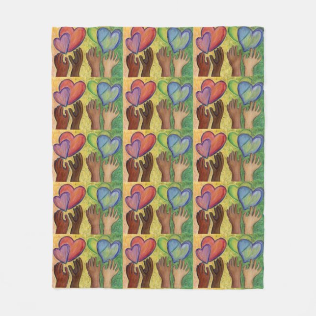 Diversity, Equity, Inclusion Fleece Throw Blanket (Front)