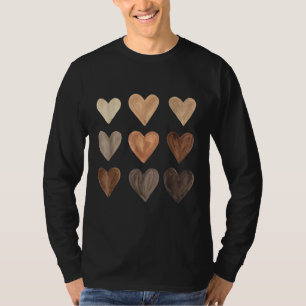 Diversity Heart Skin Tones Black Pride Melanin Kin T-Shirt