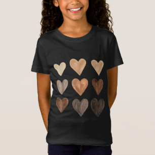 Diversity Heart Skin Tones Black Pride Melanin Kin T-Shirt