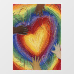Diversity Hearts Inspirational DEI Window Cling