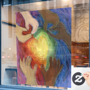 Diversity Hearts Inspirational DEI Window Clings