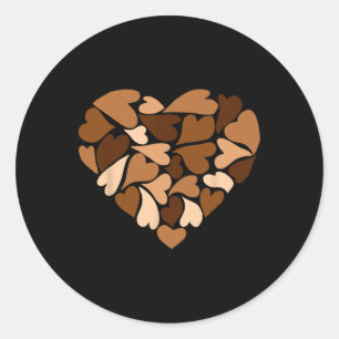 Diversity Hearts Love Black History Month Melanin  Classic Round Sticker