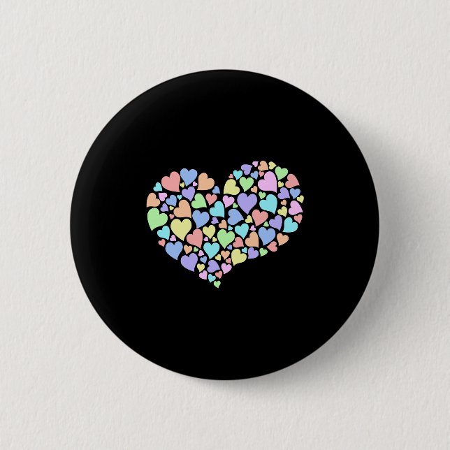 Diversity Hearts Rainbow Heart Love Peace Unity 6 Cm Round Badge (Front)