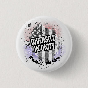 Diversity in Unity US 2024 Presidential Election 3 Cm Round Badge