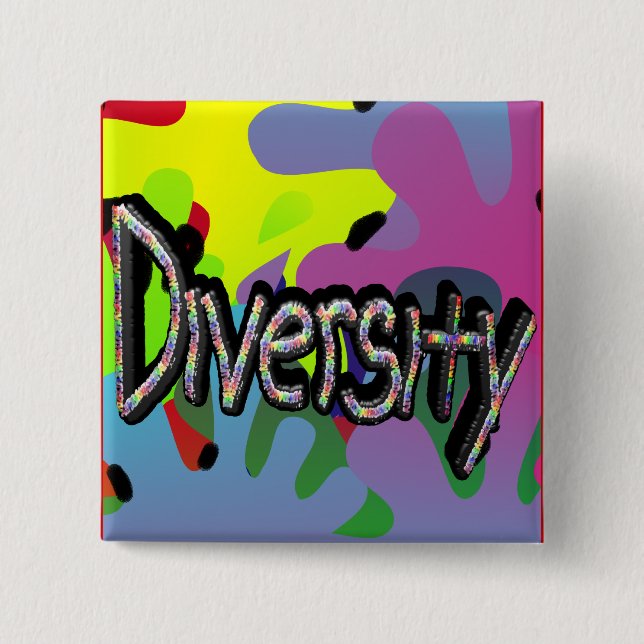 Diversity in Words Square 15 Cm Square Badge (Front)