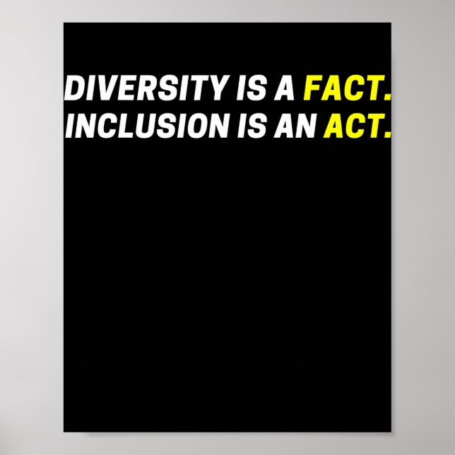 Diversity Is A Fact Inclusion Is An Act For Men Poster (Front)