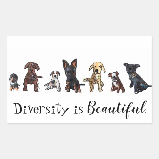 Diversity is beautiful rectangular sticker (Front)