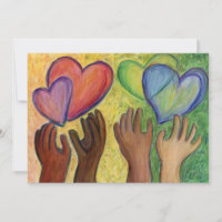 Diversity Love Hearts Hands Colourful Invitations