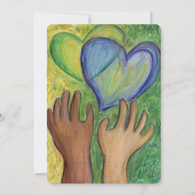 Diversity Love Hearts Hands Colourful Invitations (Front)