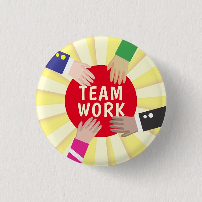 Diversity teamwork employee recognition award 3 cm round badge (Front)