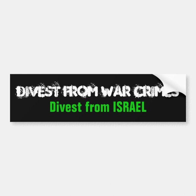 DIVEST FROM WAR CRIMES, Divest from Israel Bumper Sticker (Front)
