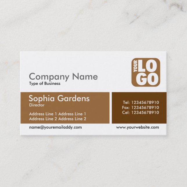 Divided Band - Brown - Logo Business Card (Front)