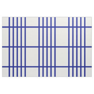 Divided Blue Stripes Geometric Pattern Fabric