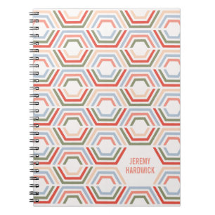 Divided Hexagons Geometric Journal - Crimson