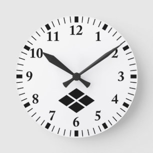 Divided rhombus round clock