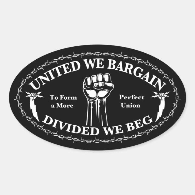 Divided We Beg Oval Sticker (Front)