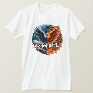 Divided We Fall USA Burning T-Shirt