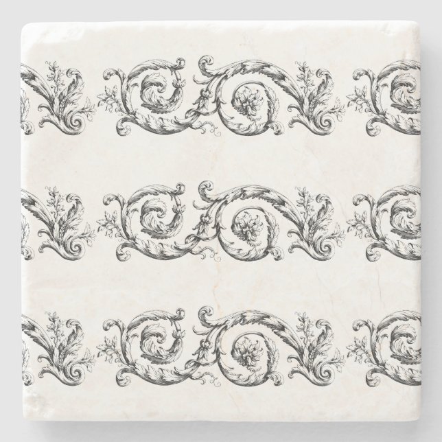 divider flourish ornamental stone coaster (Front)