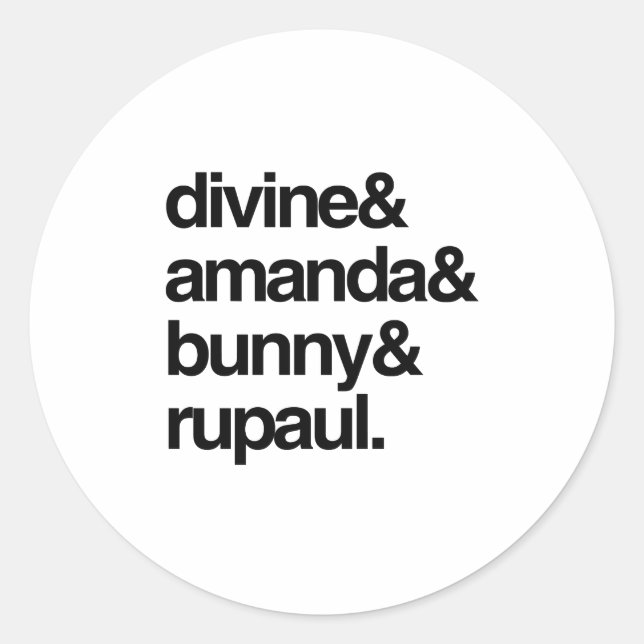 Divine Amanda Bunny and Ru Classic Round Sticker (Front)