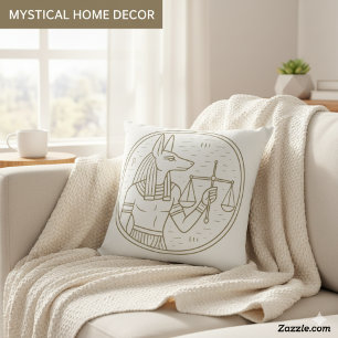 Divine Anubis Egyptian God of Justice Cushion