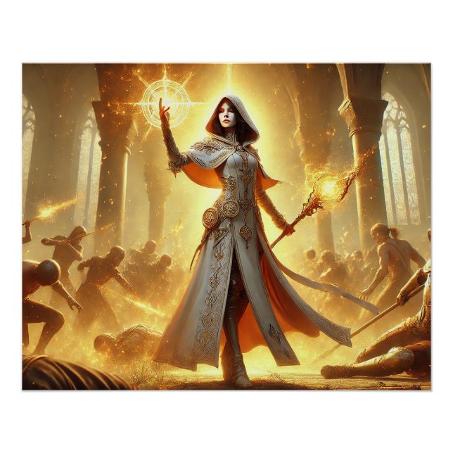 Divine Battle Healer Posters – Strength Compassion (Front)