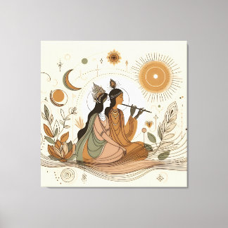 Divine & Beautiful Radha Krishna Canvas Wall Art 