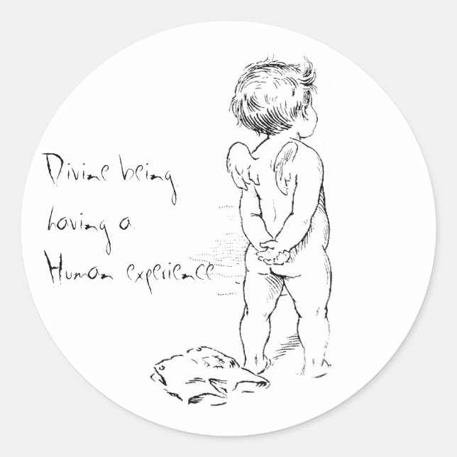 Divine being ....Human cherub sticker (Front)