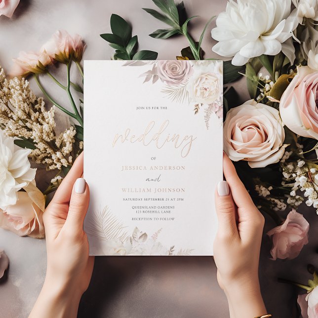 Divine Blush & Ivory Dusty Rose Gold Foil Wedding (Creator Uploaded)